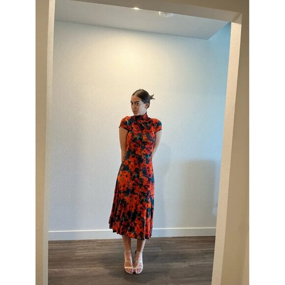 Proenza Schouler White Label Sunflower Floral-Print Midi Dress Size M - Picture 7 of 12